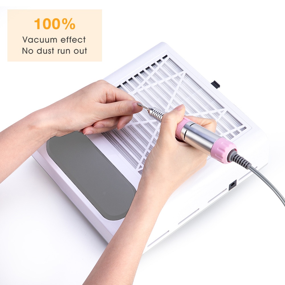 80W Nail Vacuum Cleaner Nail Dust Collector Manicure Machine Tools Strong Power Nail Fan Art Manicure Salon Tools