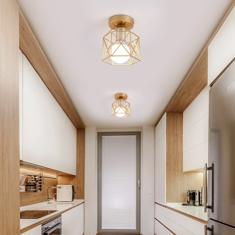 Nordisk minimalisme gullskjerm hjemmedekorasjon taklamper metall husholdningstilbehør tak lmap lampe