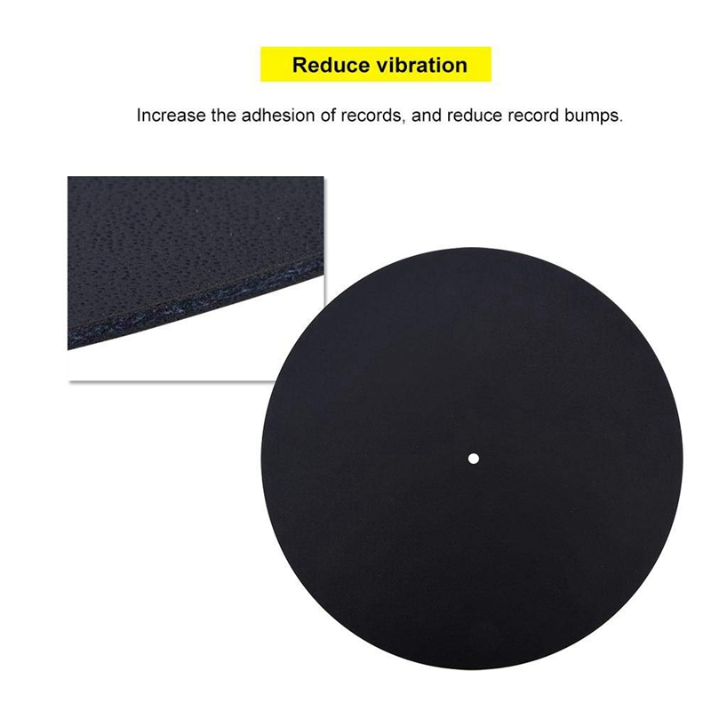 Anti-Static Turntable Mat - 33, 45, 78 RPM - Prevents Vinyl Record Scratches - Leather - USB Output