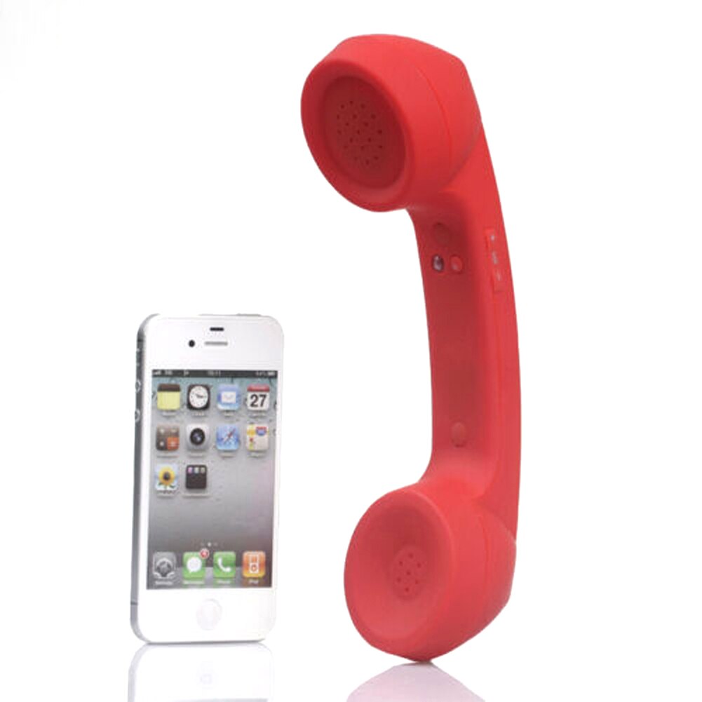 Håndholdt trådløs bluetooth retro telefonhåndsæt lydmodtager megafon strålingssikker håndsætmodtagere til mobiltelefon: Rød