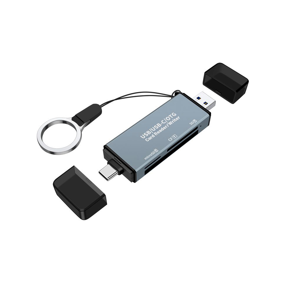 Elough 5-in-1 USB 3.0 Card Reader SD/CF/TF Memory Card Micro SD SLR Camera Type C Dual-Purpose OTG Car USB Read Card: Default Title
