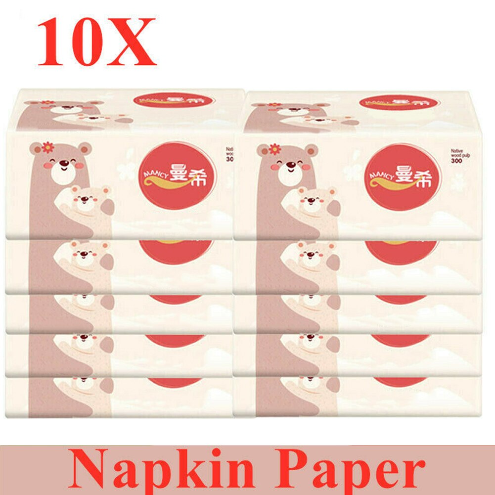 10Packs Huidvriendelijke Pompen Badkamer Schoonmaakproducten Zachte Wegwerp Facial Weefsels Wc Virgin Pulp Servet Papier 3 Lagen