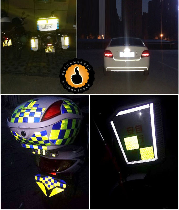 Hvid 5 cmx 1 meter reflekterende tape klistermærke nat stærk refleksionsbeskyttelse mærkater klistermærker til lastbil cykler