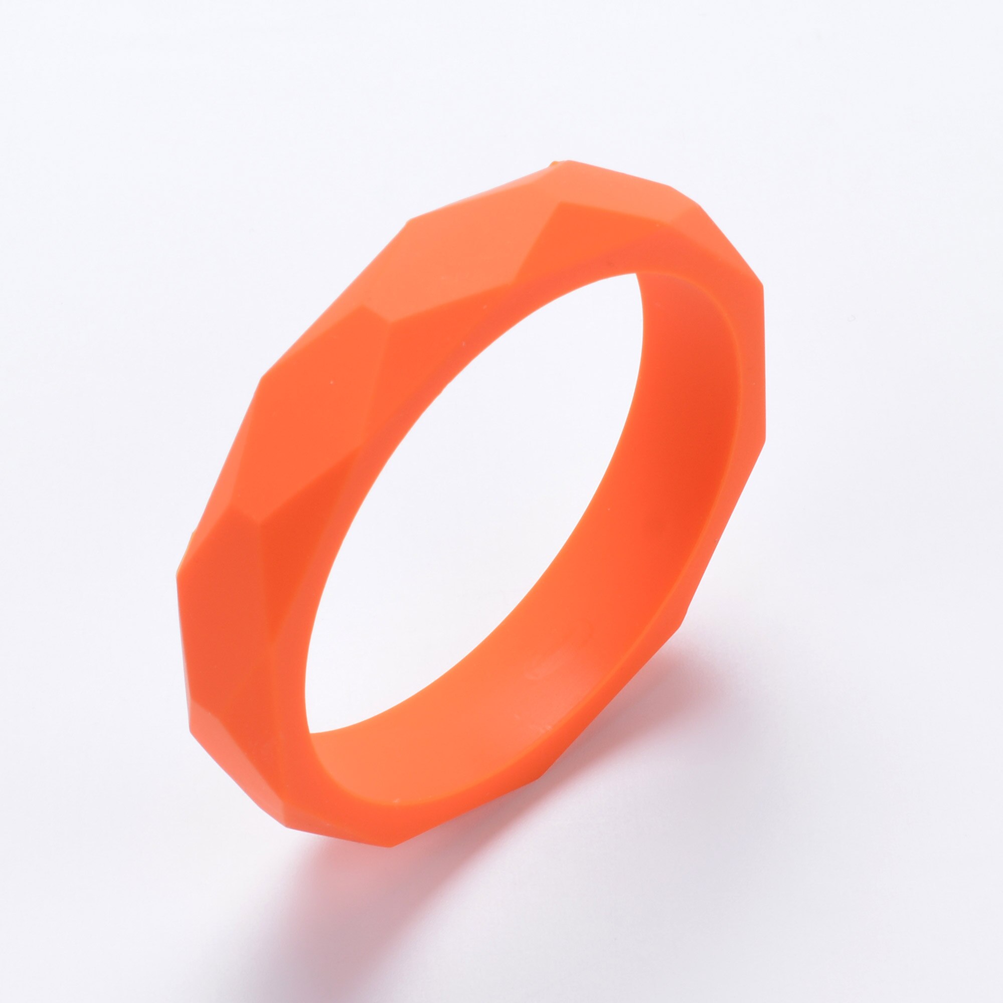 Lofca 1pc tandningsarmband silikon babyarmband bitring armband aldut storlek tuggleksak silikonpärlor amningssmycken: Orange