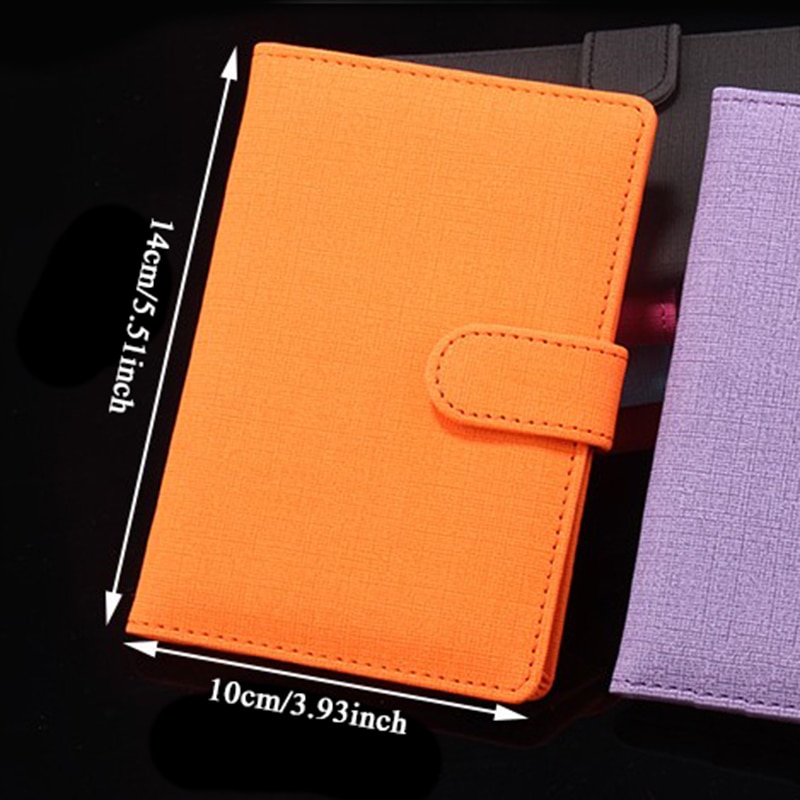 Vrouwen pu leren paspoorthoes unisex hoes op het paspoort met sluiting effen kleur paspoorthoes reisdocumenten kaarthouder
