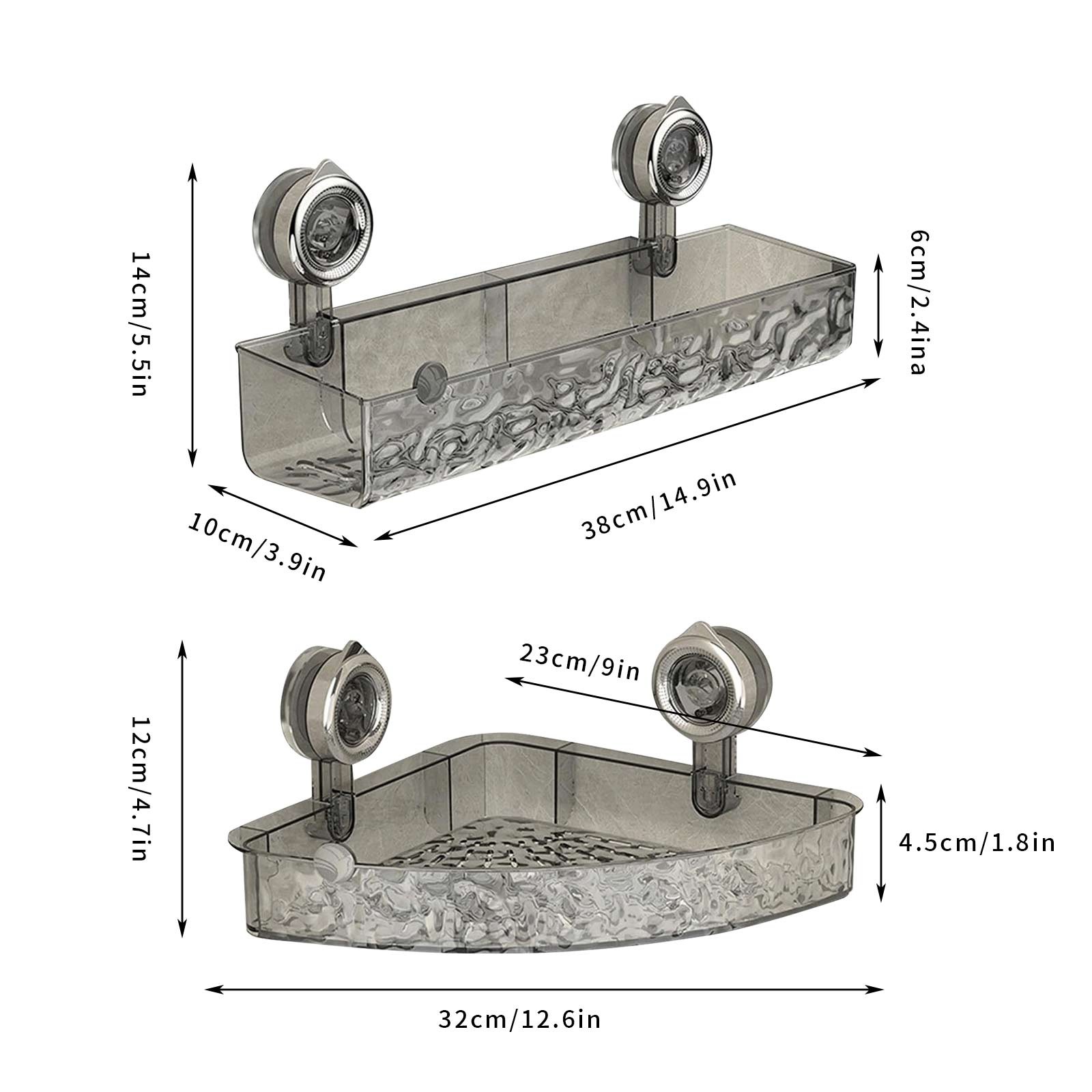 Lavabo estante de almacenamiento de cosméticos estante de almacenamiento de ducha acrílico estante de baño sin taladro organizador montado en la pared soporte de champú para inodoro