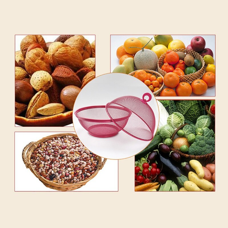 Grid Fruit Basket Iron Fruit Plate With Lid Kitchen Dishwashing Drain Baskets HomeTable Decoration