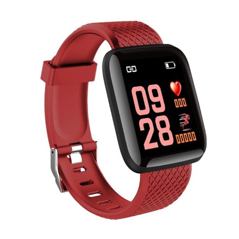 Bluetooth IP67 Fitness Trackers Smartwatch Voor Monitoring Hartslag En Slaap Detectie Sport Horloge Voor Mannen En Vrouwen: Rood