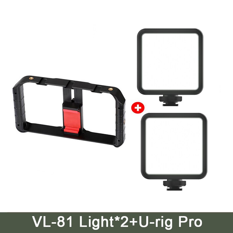 Ulanzi Vijim VL81 3200K-5600K 850LM 6.5W Dimbare Mini Led Video Light Smartphone Slr Camera Oplaadbare vlog Licht Invullen: VL81 Kit