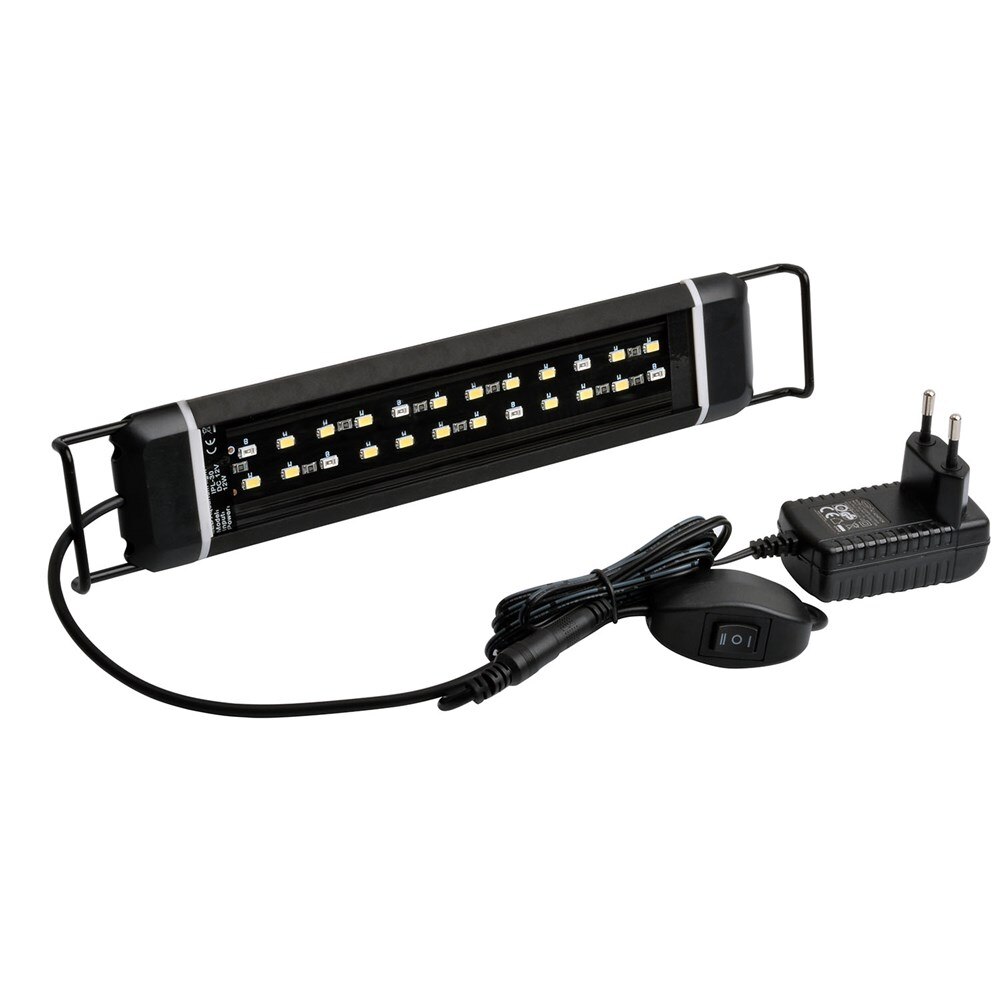 NICREW-Luz LED impermeable para acuario, iluminación de crecimiento de plantas de agua dulce, lámpara blanca y azul de 16W para acuario de 45-61cm