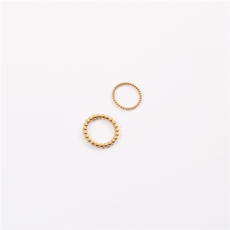 Mode Kleine/Grote Kralen Ringen Voor Vrouwen Titanium Staal Charme Gouden Kleur Chrismas Ringen Party Voor Meisjes