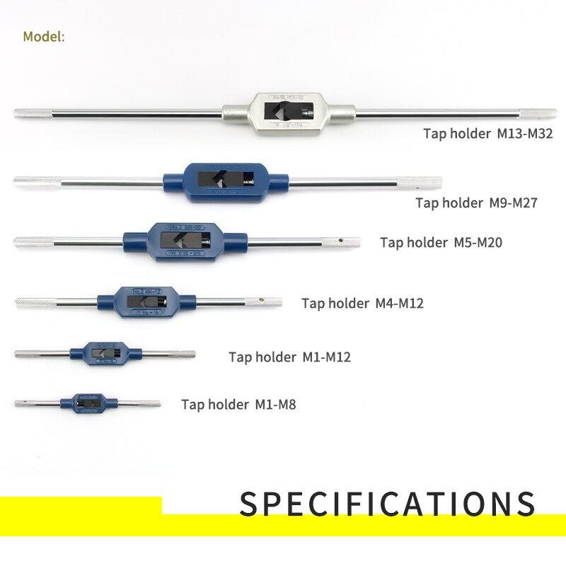 Porte-clé à main réglable, accessoires pour tarauds et jeu de matrices, M1-M32