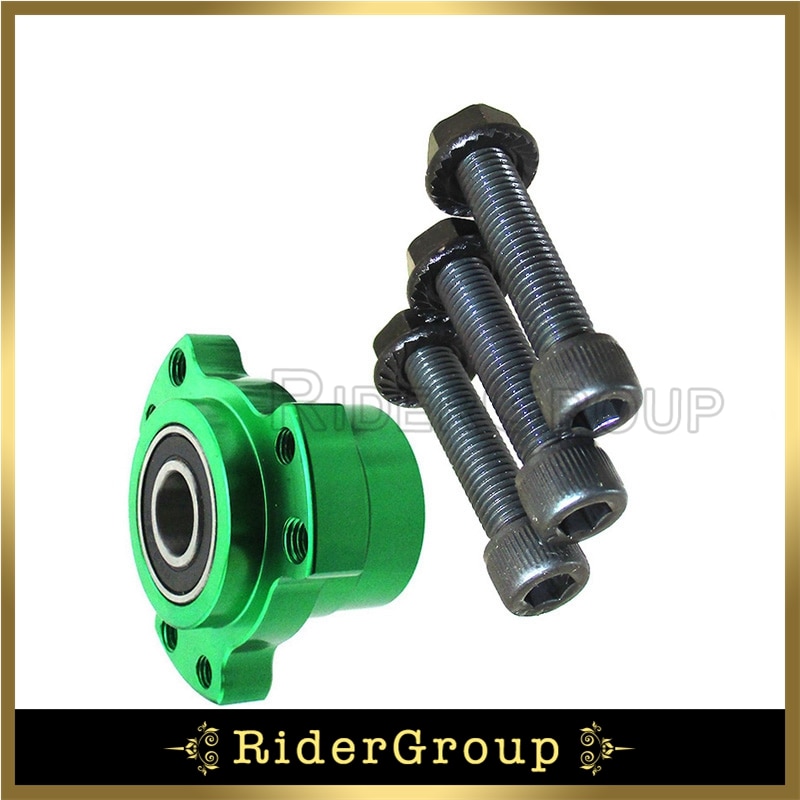 Aluminio 5/8 "rodamiento de alta velocidad eje de rueda delantera 1/4" perno para Go Kart Mini Drag bicicleta Drift Trike partes: Green