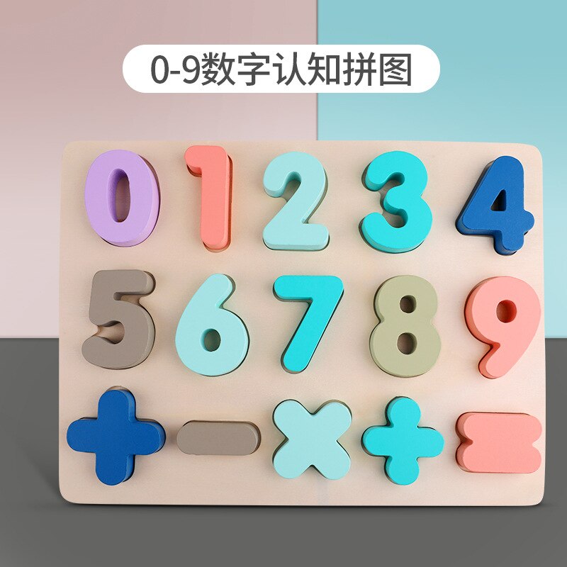 Dzieci antystresowa zabawka Makaron numer z drewna list rozpoznawanie kształtu deska Simpl Montessori edukacyjne zabawki Fidget dla dzieci: 0-9 Number