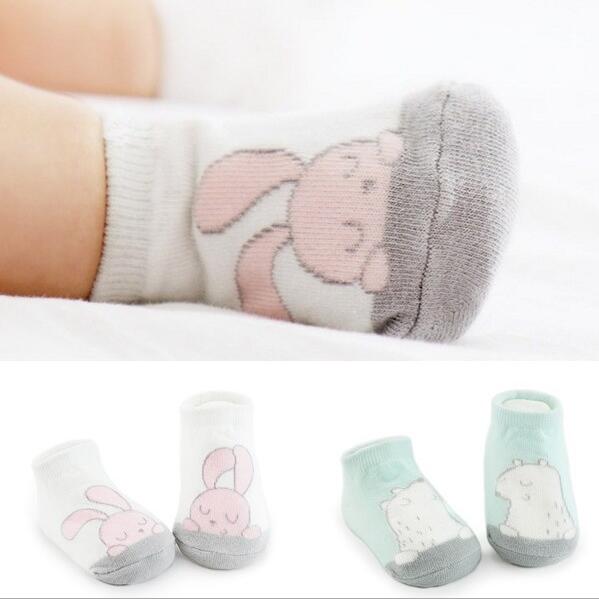 1 paar Mooie Ademend Leuke Dieren Zachte Baby Peuters Sokken antislip 6-24 maanden Cartoon Konijn jongens Meisjes Katoen