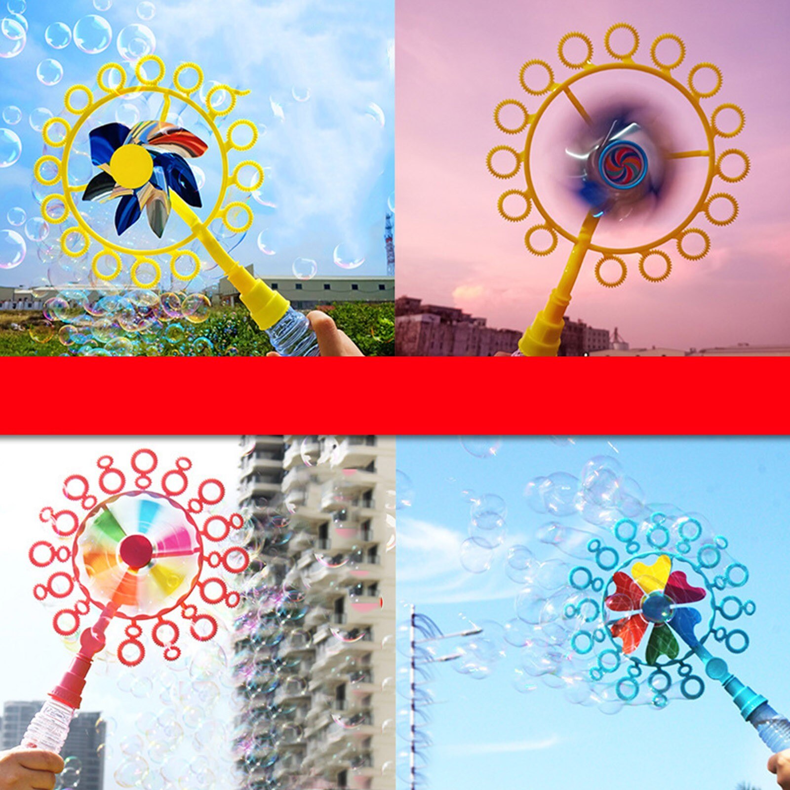 Funny Windmill Making Blower Bubbles Machine Toys Outdoor Bubble Blower Machine Colorful Large Bubble Soap Tools Toy Supplies