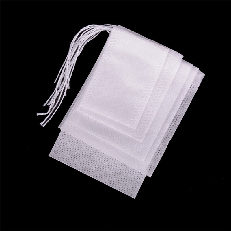 100 stk / sæt tegningslinje ikke-vævet filterpose tepose brygning gryderet filterpose 6 størrelser til rådighed