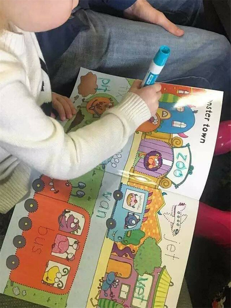 Återanvändbara siffror lärande böcker för skolbarn föräldrabarn förskola barn matematik nummer engelska ord lära sig skriva