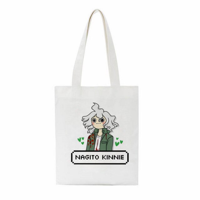 Janpan Anime Kokichi Oma Women Harajuku Casual Female Shoulder Canvas Bag Large Capacity Tote Bag Reusable Ladies Shopping Bags: 7