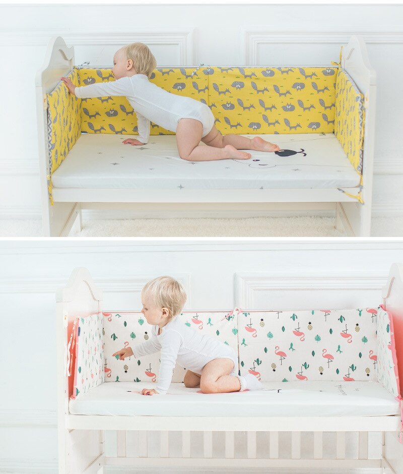 Baby Bed Bumper L-Vormige Katoen Gewatteerde Baby Wieg Zuigeling Bebe Nest Protector Cot Bumper Kamer Decoratie Enkel Stuk 120*30 Cm