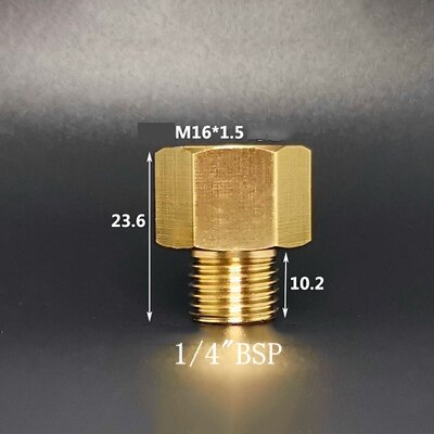 M10 M14 M16 M20 Metric Female To Male Thread Connection Brass Pipe Fitting Adapter Coupler Connector For Fuel Gas Water: NO16