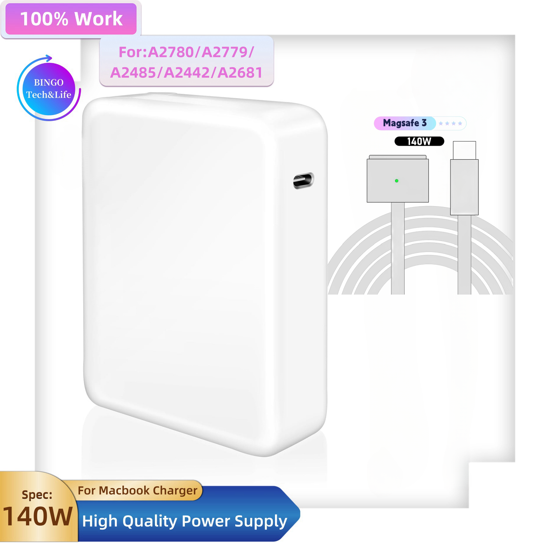 45W 60W 85W Power Adapter Compatible with MacBook Charger for MacBook Air/Pro Magsafe 1 / 2 Magnetic Power Adapter Charger A1286