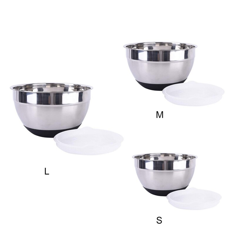 Antislip Met Deksels Rvs Mixing Bowls Keuken Gebru... Grandado