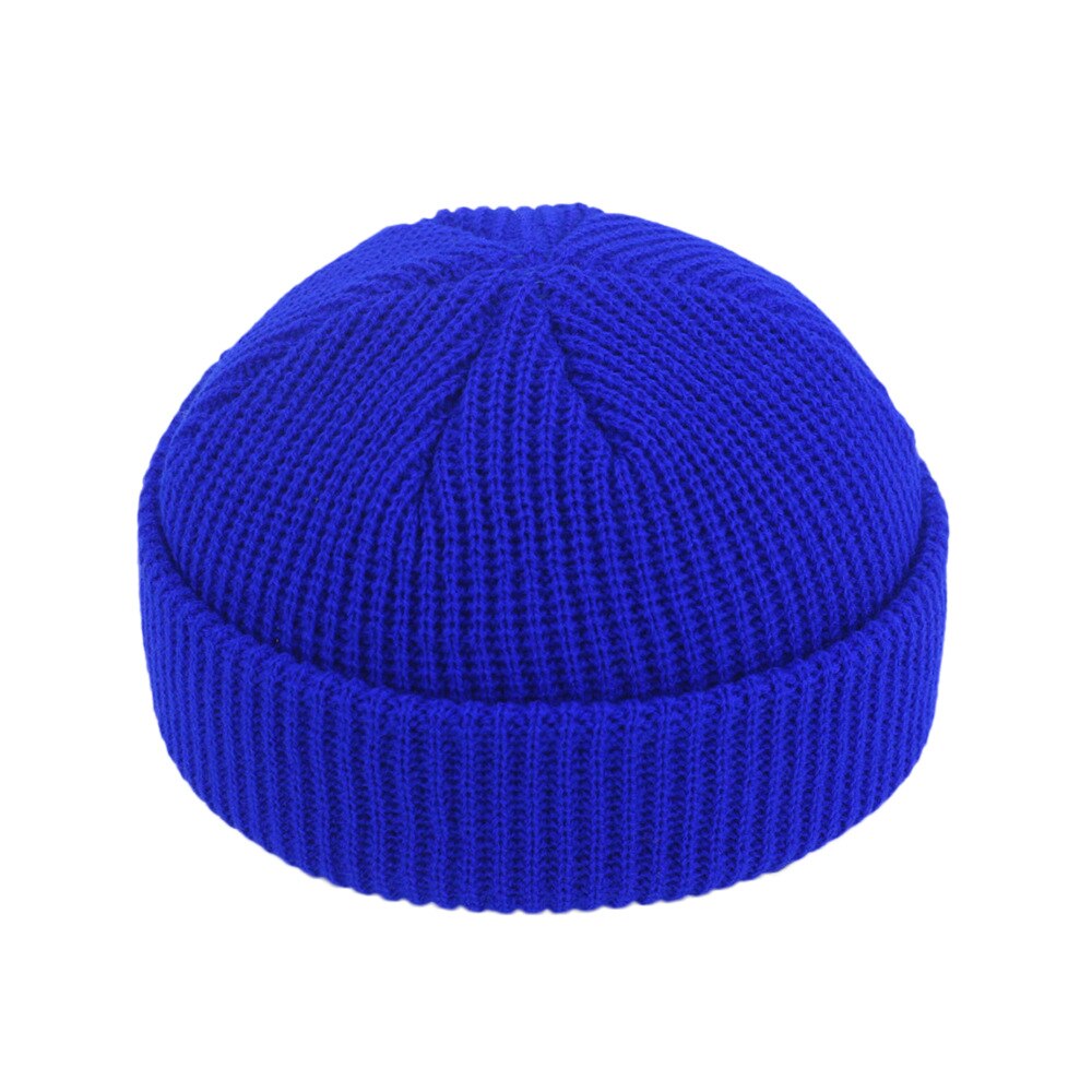 Mode Mannen Beanie Knit Hoeden Jongen Skullcap Sailor Caps Manchetten Retro Navy Korte Hoed Effen Kleur Unisex Winter Warm Cap roll-Up Rand: 11