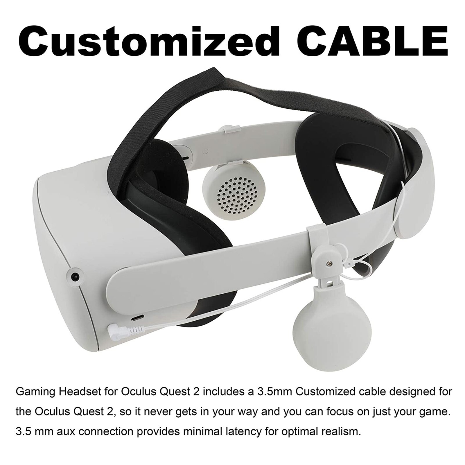 Gaming Premium Rotating Headphones For Oculus Quest 2 VR Headset,with 3D 360 Degree Sound In-Ear Oculus Quest 2 VR Accessories
