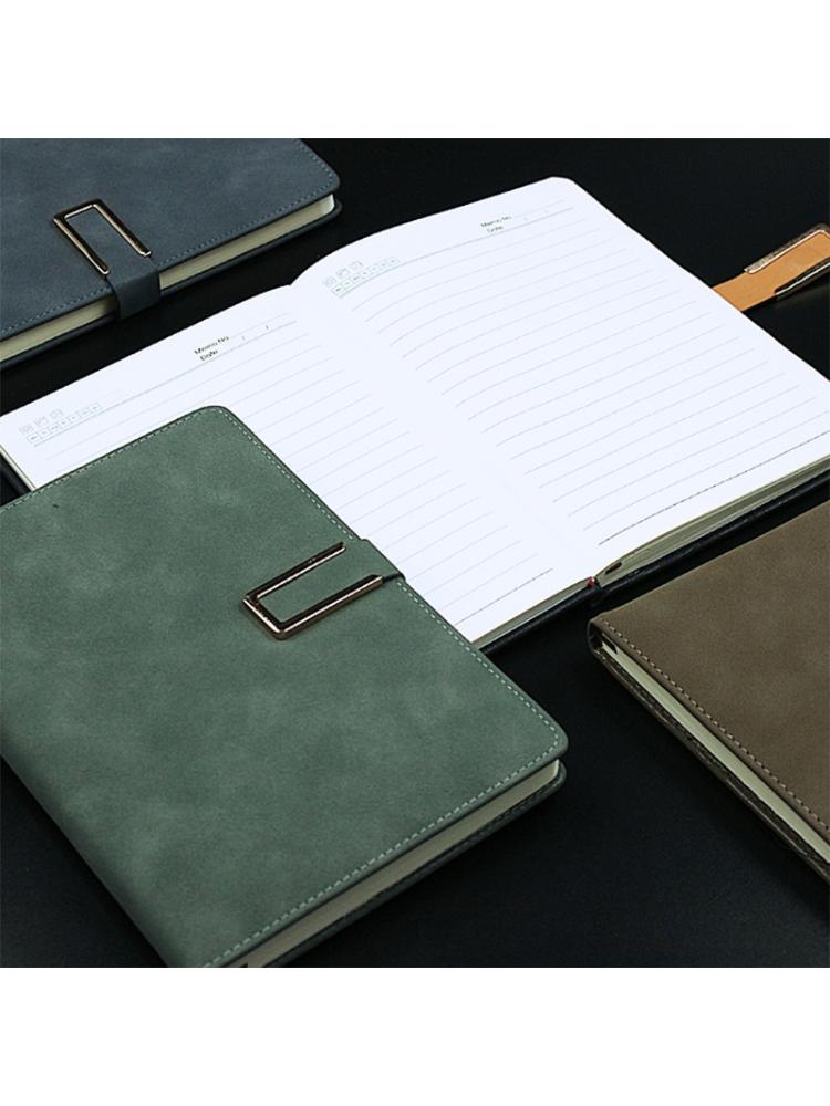 A5 Buckle Notebook Business Suede Faux Leather Notepad Office Leather XXUC