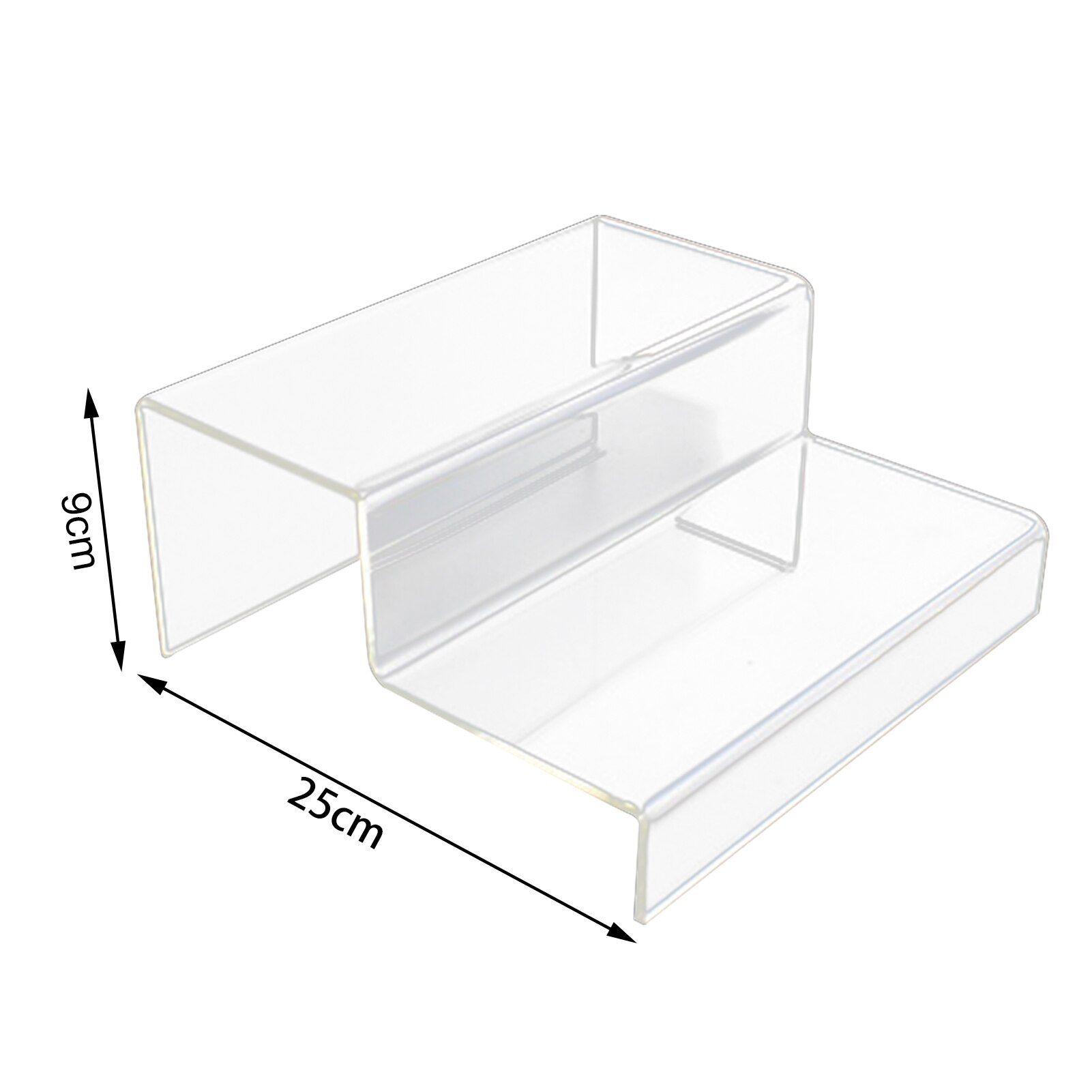 Acrylic Retail Riser Counter Shoes Jewellery Display Stands Plinth Jewelry Ladder Shelf Double Rack Organizers 2/3 Step Tier