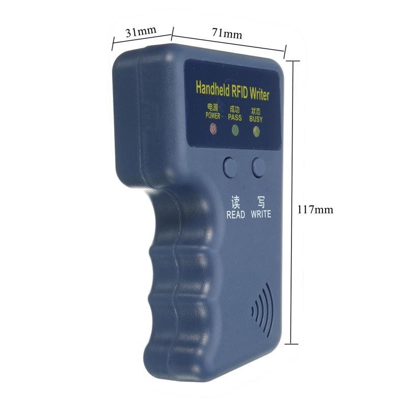 125KHz Prox Programmer Card Cloner Copier Reader Writer RFID H-ID Duplicator + 5pcs T5577 EM4305 Writable Ring Token Keyfobs