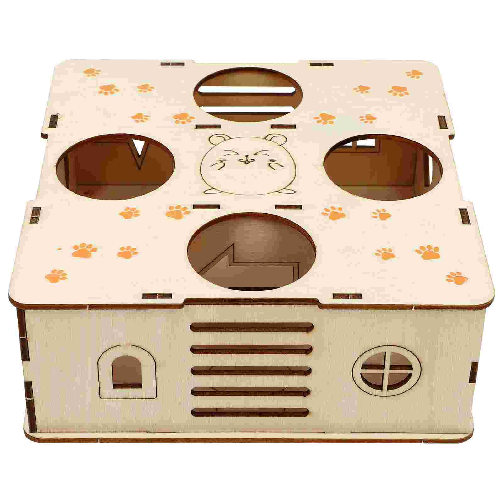 1Pc Hamster Maze Durable Natural Practical Wooden Tunnel Maze Small Pet Accessory: Default Title