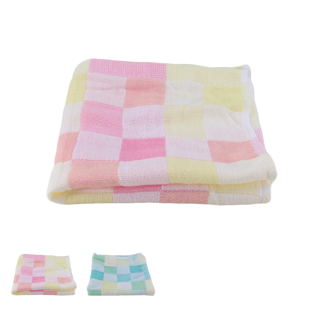 26x26cm Square Towels Cotton gauze Plaid Towel Kids Bibs Daily Use Hand Face Towels for Kids