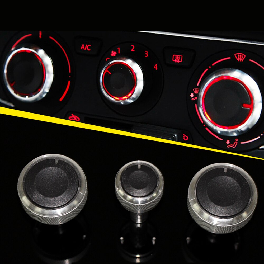 Car styling,Aluminum alloy air conditioning knob AC Knob for Volkswagen VW GOLF 4 passat B5 Bora , Auto parts ,3pcs/set