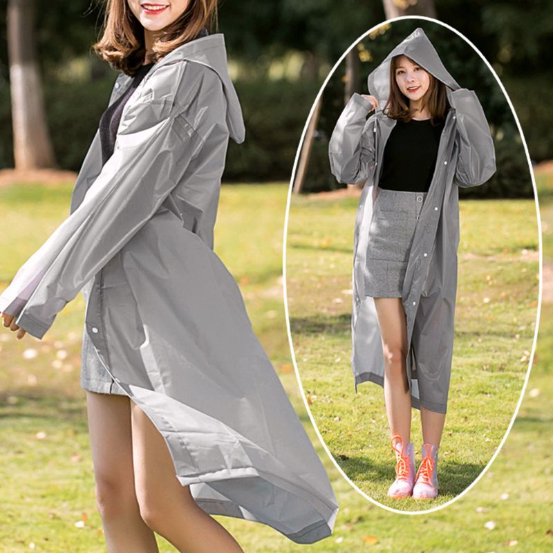 Waterproof Wide Sleeve Rain Poncho Light EVA Long Style Thickened Raincoat Cover