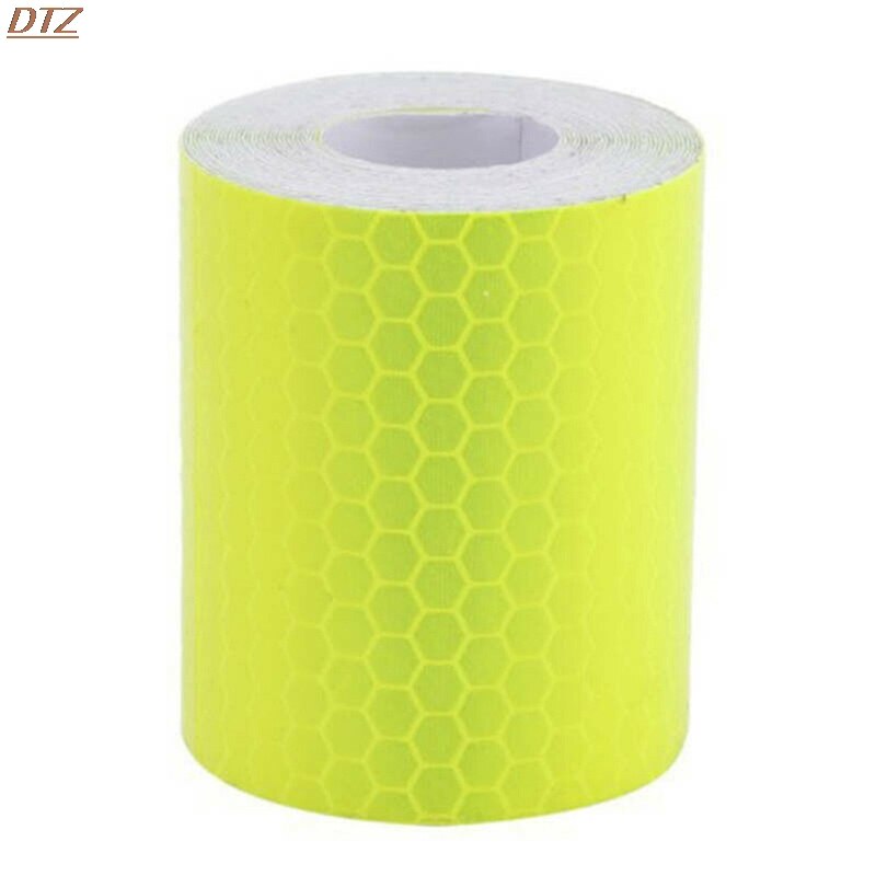 1Pcs Waterdichte Waarschuwing Tape Strip Stickers Waarschuwing Licht Reflector Beschermende Sticker Reflecterende Folie Auto Veiligheid Mark: YELLOW