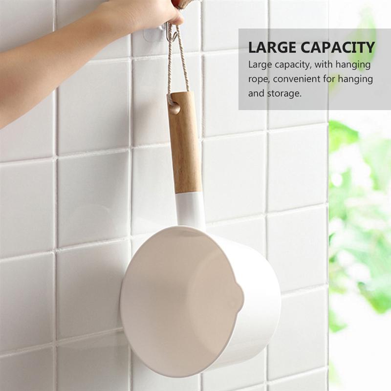 2pcs Water Ladle Wooden Long Handle Water Scoop for Home Kitchen