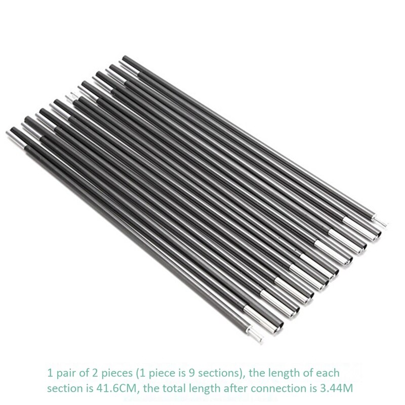 2Stck Aluminium Stange Zelt Pole Ersatz Zubehör Multifunktions Zelt Pole Stange draussen Sonne Schutz Unterstützung Stangen
