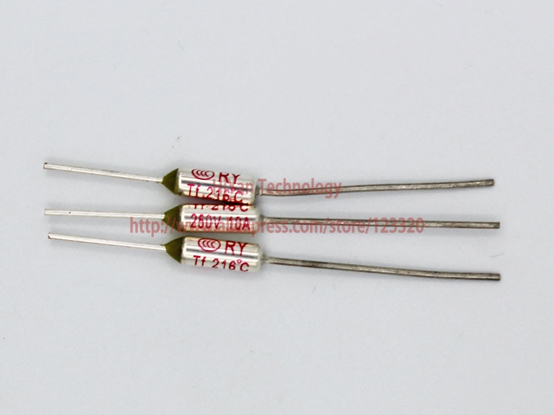 (20pcs/lot) RY216 TF 216 Degree Celsius 216C 10A 250V Temperature Thermal Fuse