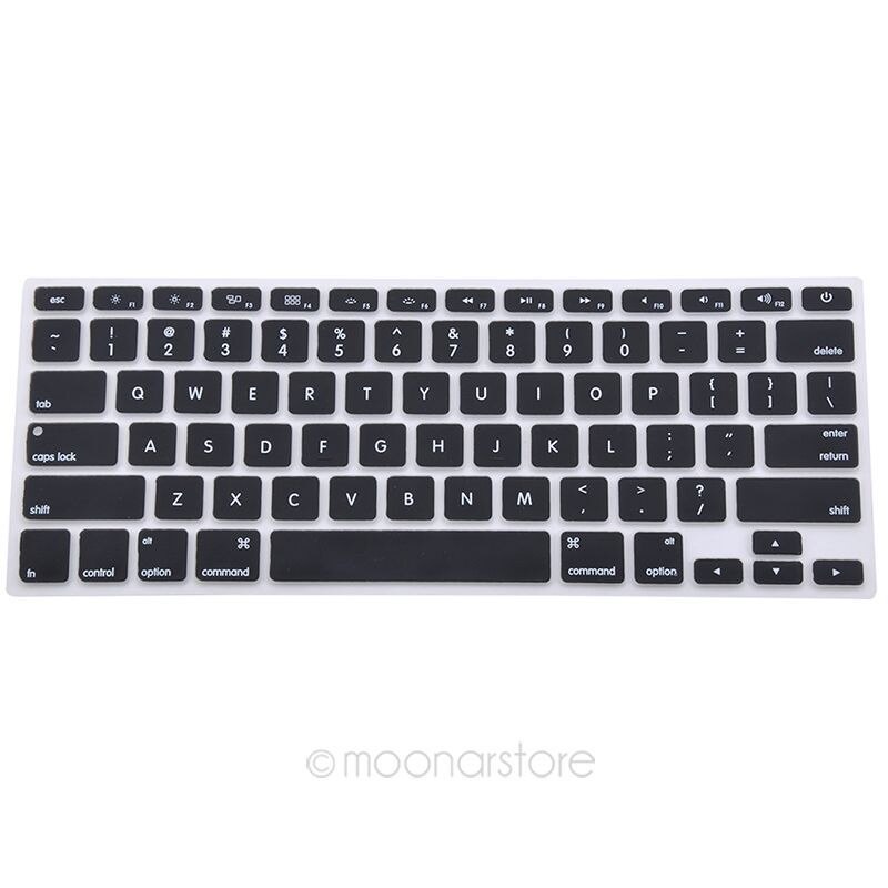 Silicone Keyboard Cover Protector Skin for Apple Pro 13 15 17， Pro Air 13 Soft keyboard stickers 9 Colors: Black