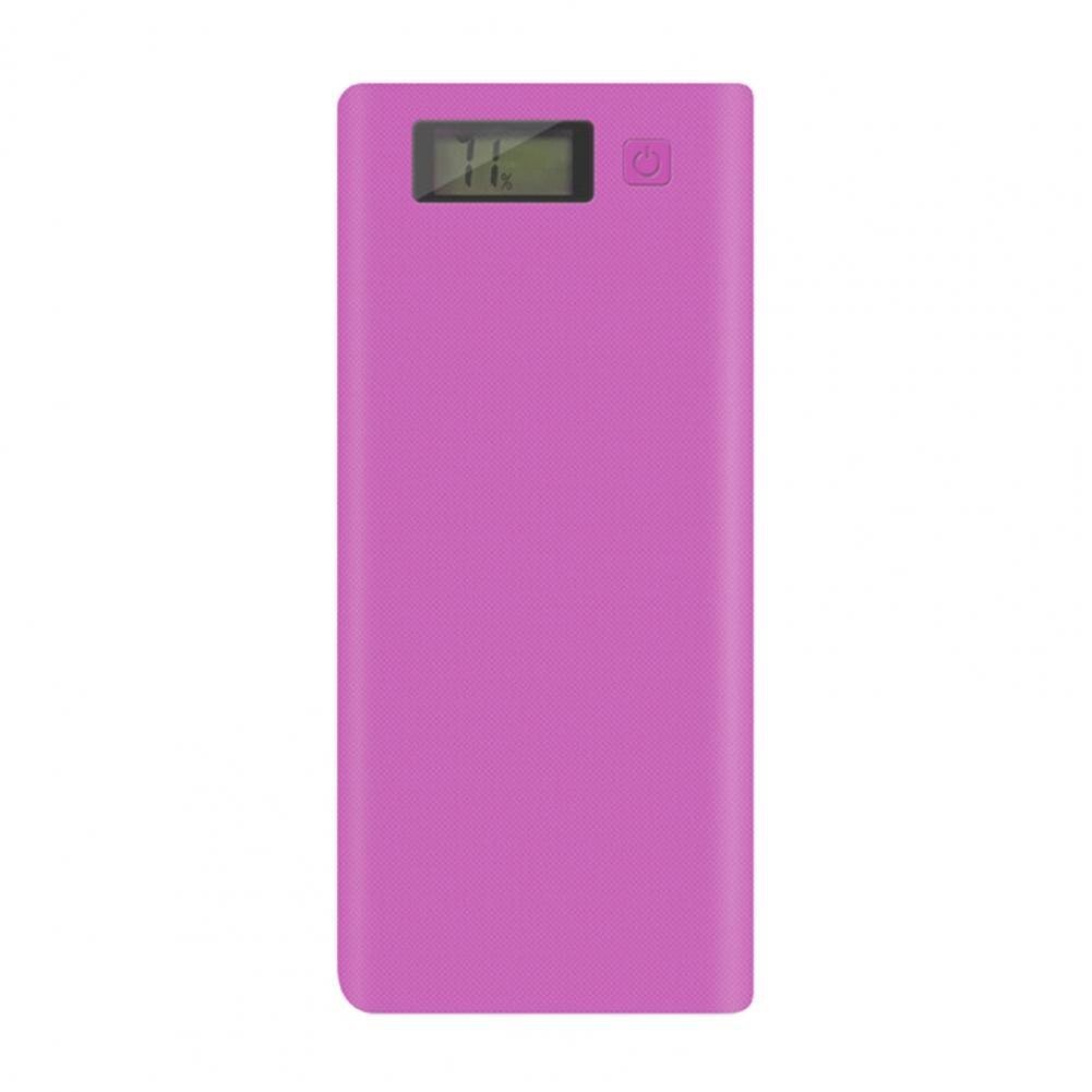 Praktische powerbank-hülle aus kunststoff, tragbare powerbank-box mit komfortablem griff, 2 usb-anschlüsse , 8 x akkus 18650 mobile powerbank: Lila