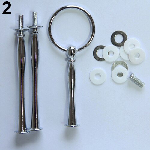 Poignée de support de plateau gâteau | Plaque de Cupcake ronde de 3 niveaux pour montage du Stand de réception de mariage, outils à gâteaux: Silver