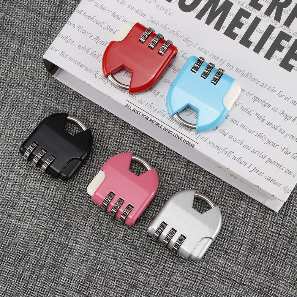 Mini Resettable 3 Dial Digit Combination Suitcase Luggage Security Password Code Lock Padlock Color Random 1pcs