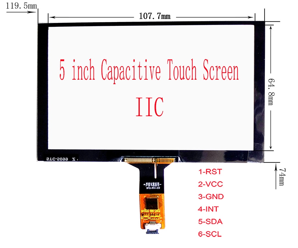 4,3/5/6.1/6.2/6.5/6.9/7/8/9/10. Panel táctil del Sensor de la pantalla táctil capacitiva de 1 pulgada, GT911 928 9271 615 Universal