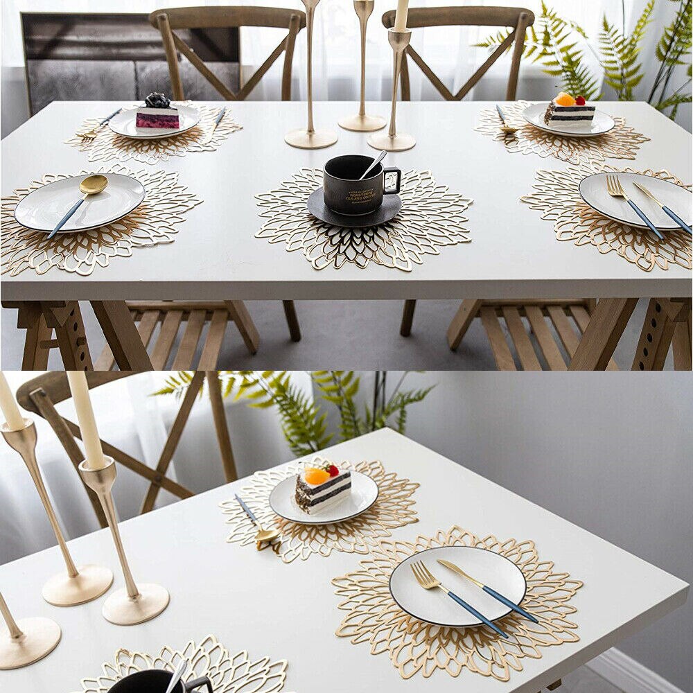 Pvc hule isoleringscoasterunderlag bordskålmåtter hjem juledekoration varmebestandig placemat til spisebord