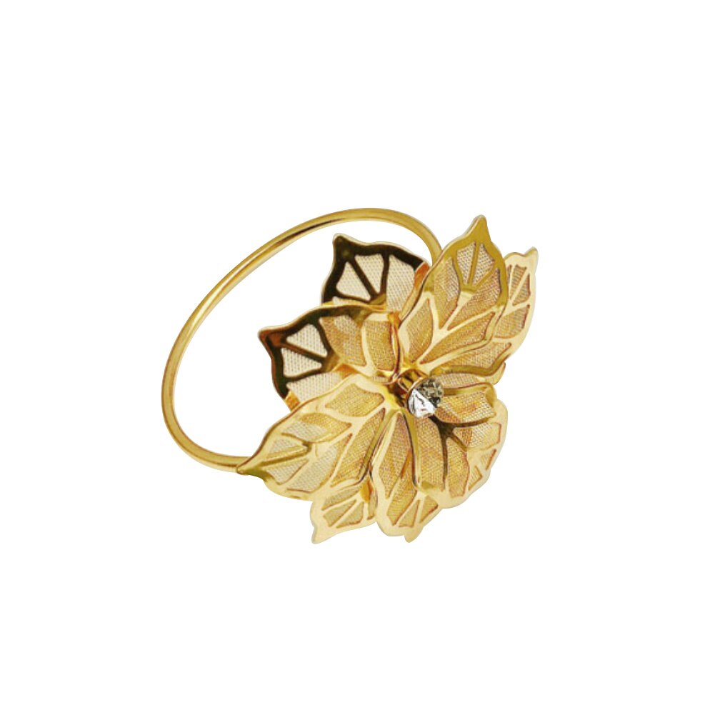 6 st blomma servettringar metall guld servett spänne servettring hållare hotell födelsedag bröllopsfest västra middagsbord dekoration: Gyllene