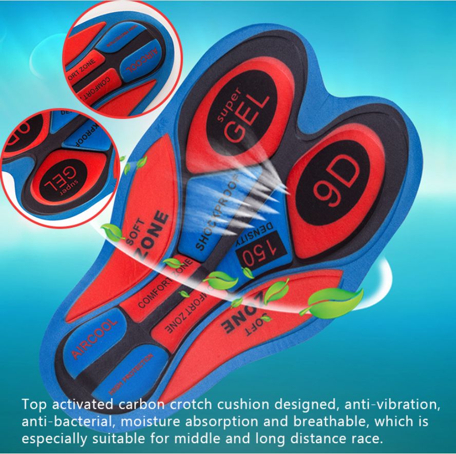 Men's Padded Cycling Shorts Lycra Bike Shorts Padded Shorts / Chamois Pants Windproof Breathable 9D Pad Sports Black