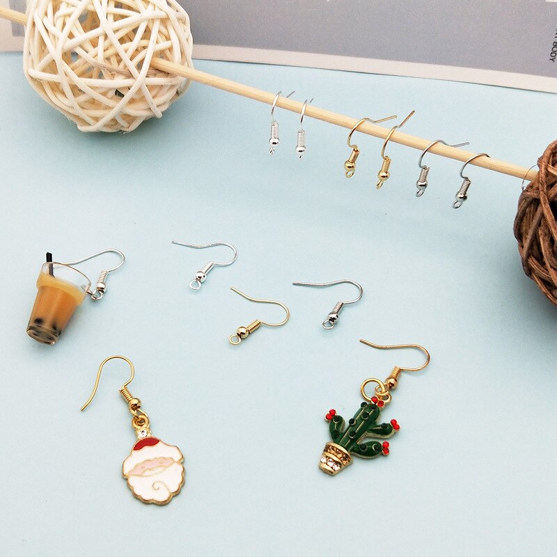 10pcs Gold & Silver Anti-Allergy Earring Hooks - DIY Jewelry Making Supplies