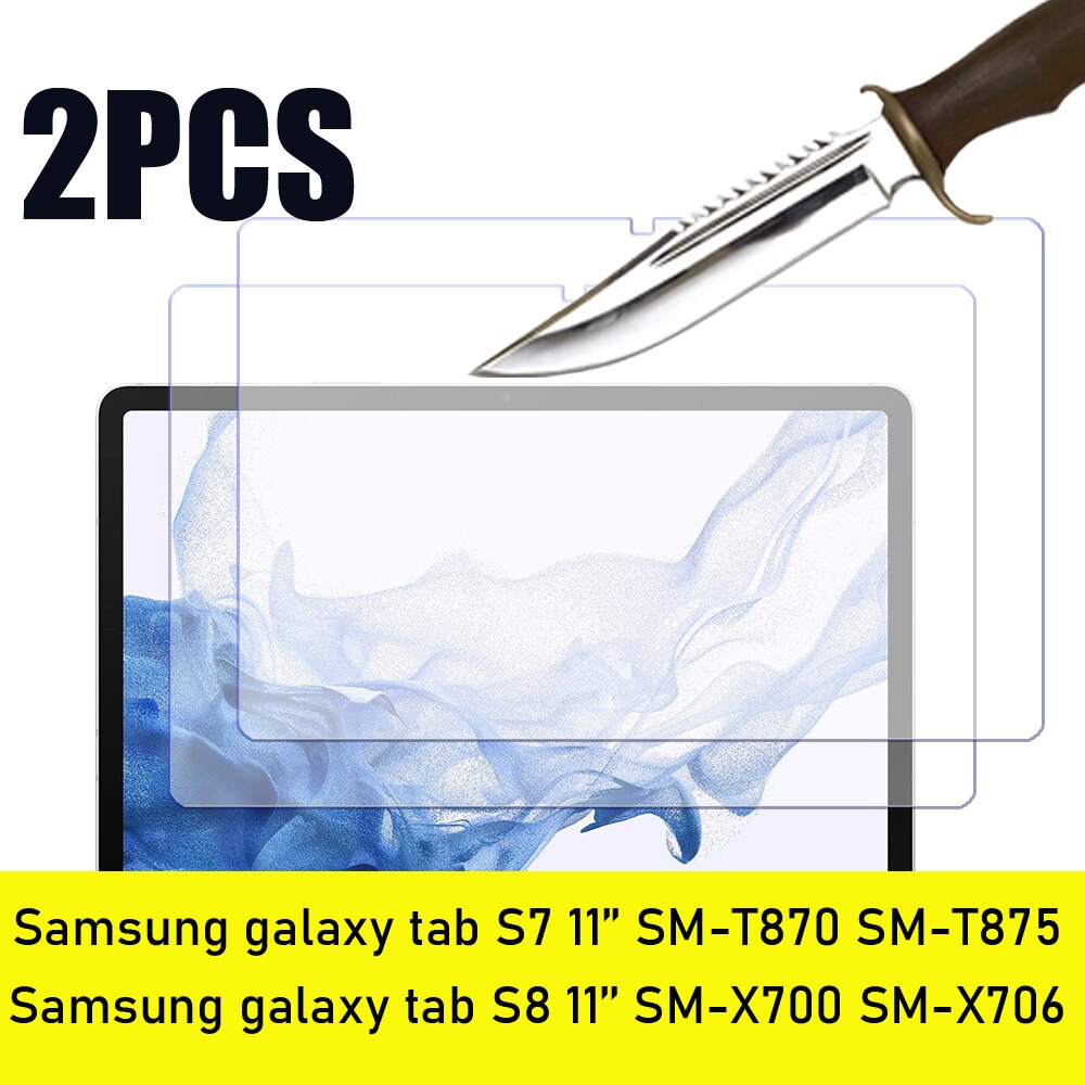 2Pcs Voor Samsung Tab S8 11 S8 + Plus 12.4 S8 Ultra 14.6 Gehard Glas Screen Protector Voor Samsung galaxy Tab S8 Beschermende Film: tab S8 11